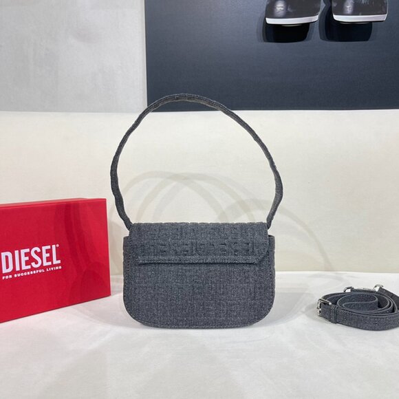 Diesel Grey Diamond Logo Shoulder Bag - Picture 2 of 9